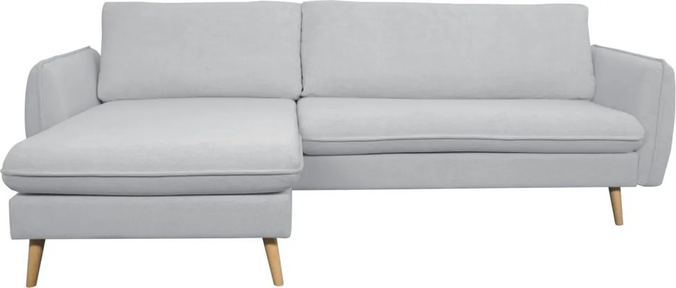 Rohová sedačka Salma svetlo šedá látka, univerzálna pravá/ľavá