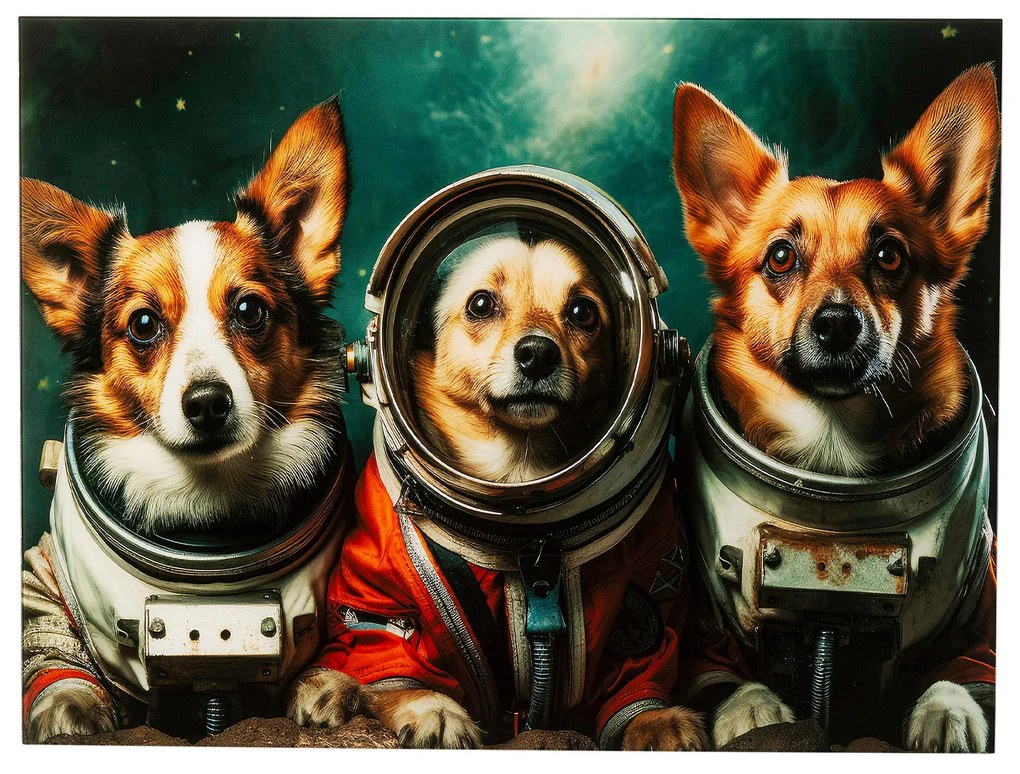 Astronauts Dogs obraz viacfarebný 80x60 cm
