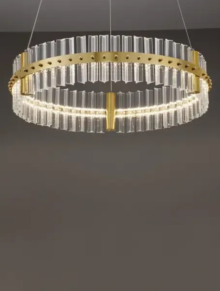 LED stmievateľný platinum zlatý moderný luster Kezo-60