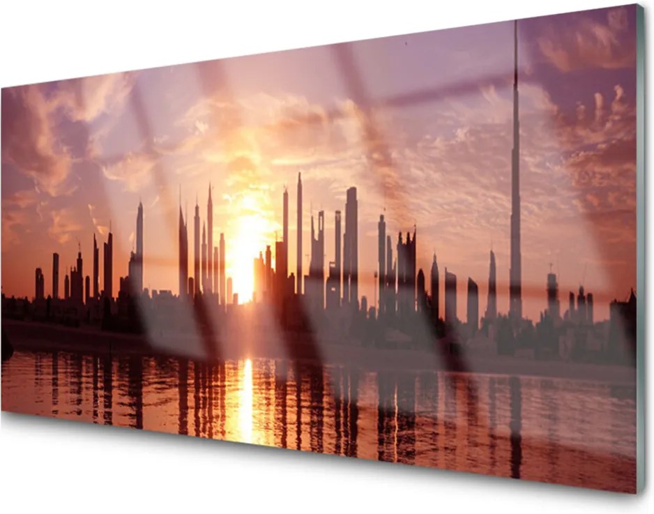 Obraz na akrylátovom skle Sklenený Mesto Domy
