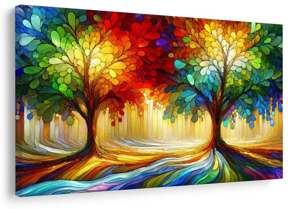 Obraz farebný strom života v lese