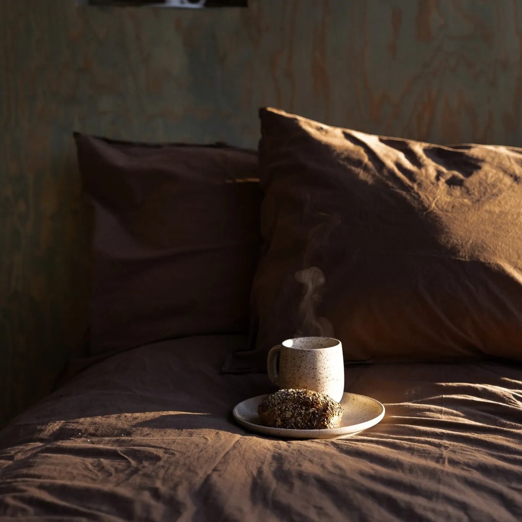 Storefactory Obliečky z organickej bavlny Crinkle Espresso 150 × 210 cm