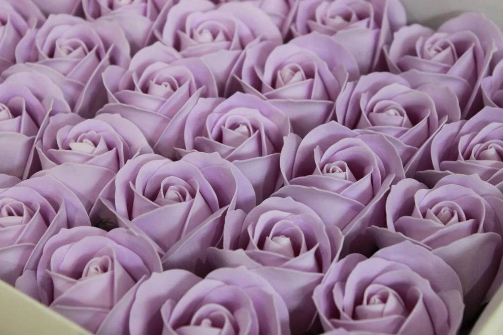 Fialové mydlové ruže 50ks 6cm