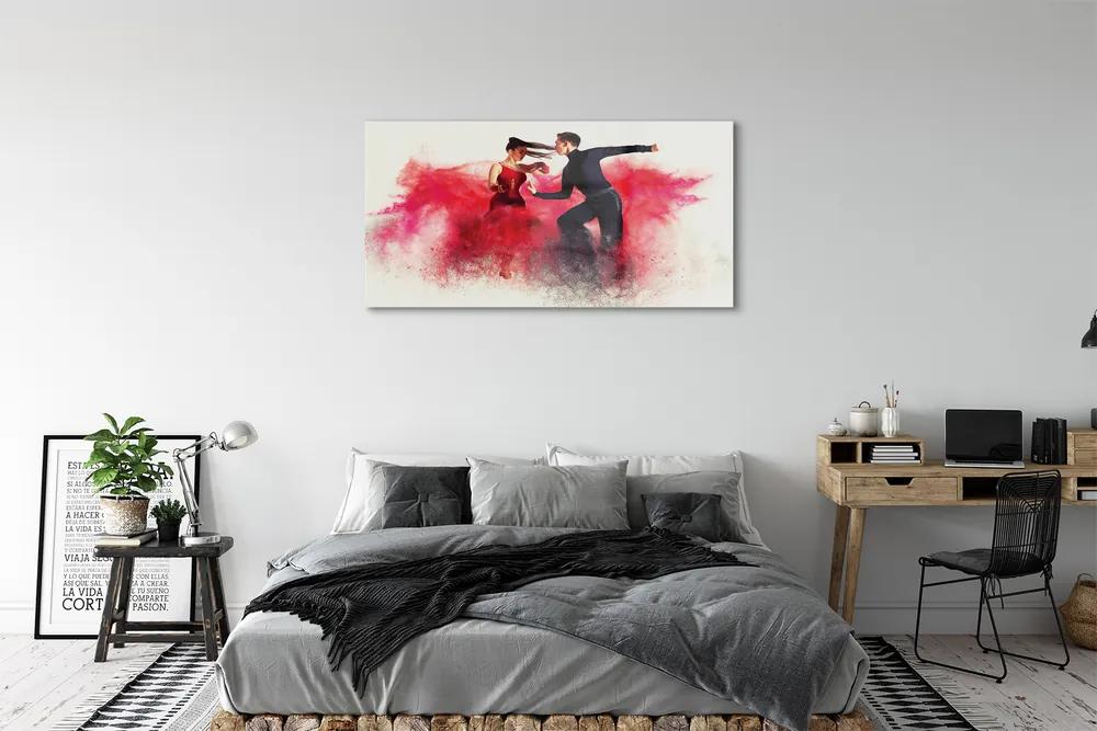 Obraz plexi Ľudia červený dym 125x50 cm