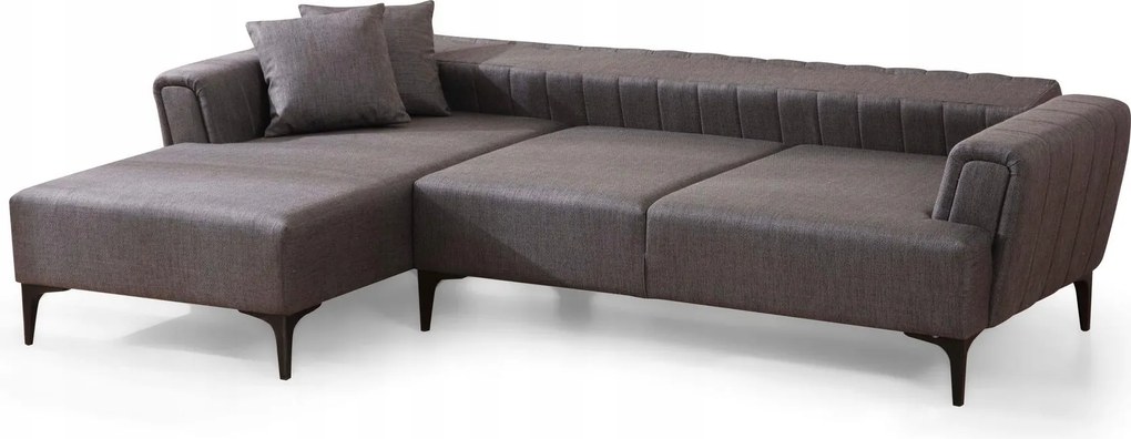 Rohová sedačka Hamletta (L) (tmavosivá čierna)