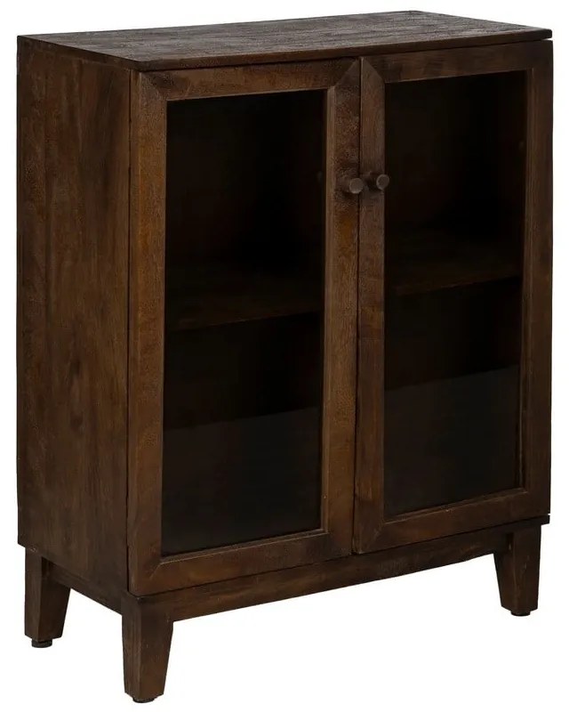 Hnedá vitrína z mangového dreva 80x100x40 cm Ravi – Ixia