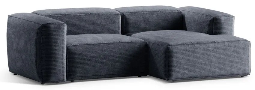 Sivomodrá menčestrová rohová pohovka (pravý roh/s leňoškou) Bergano – Cosmopolitan Design