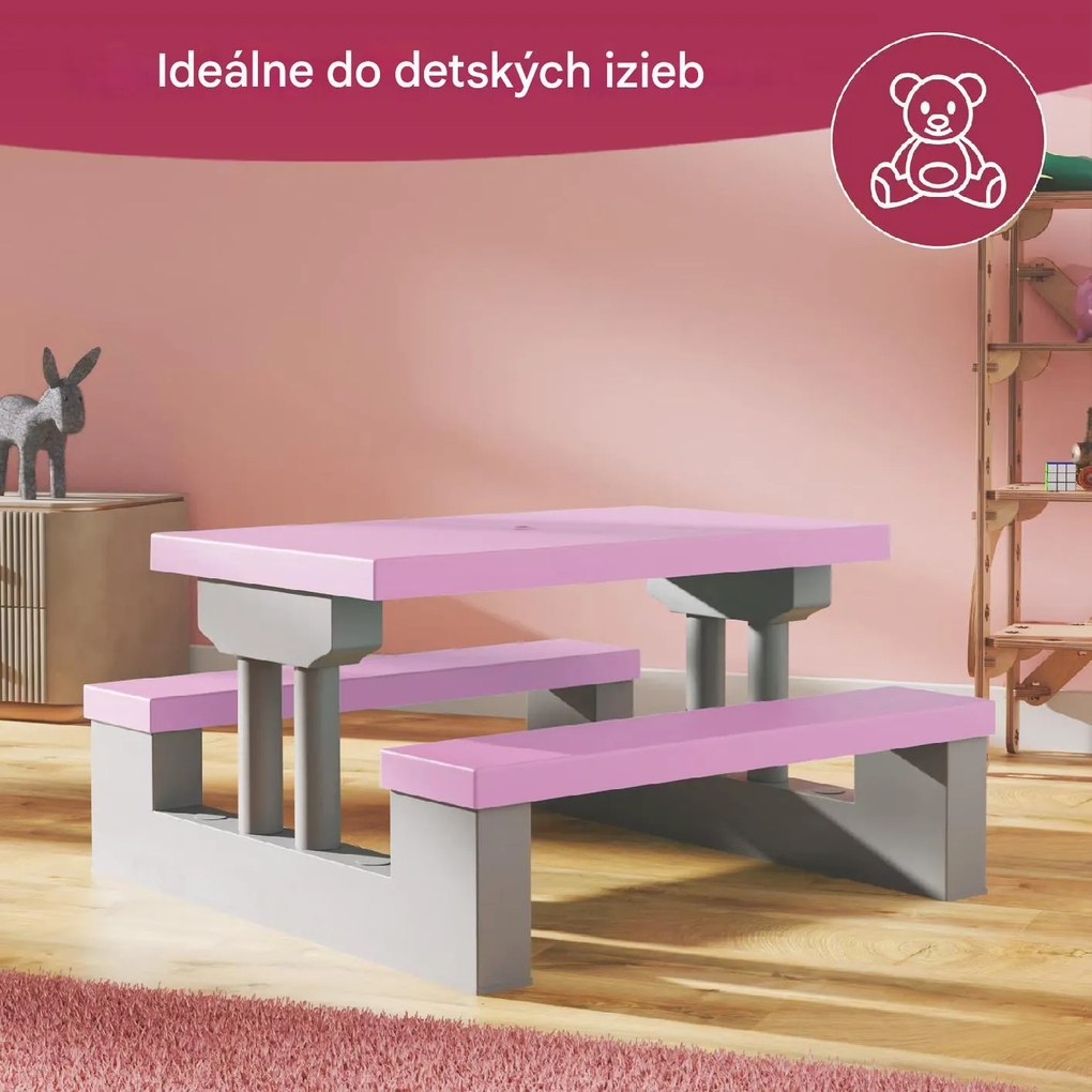 InternetovaZahrada Detský záhradný set so slnečníkom - ružový