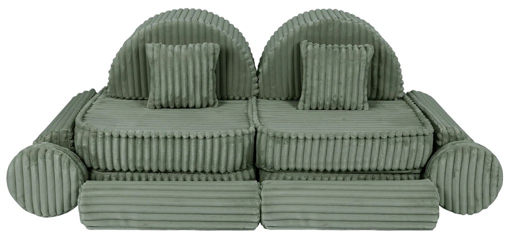 MeowBaby® Churros detská pohovka Max, Olive Sage Green