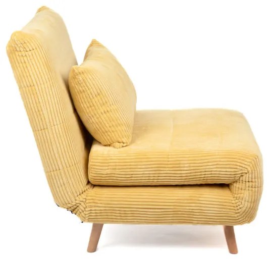 Pohovka SOLACE rozkladacia, menšestrová horčicová 871646