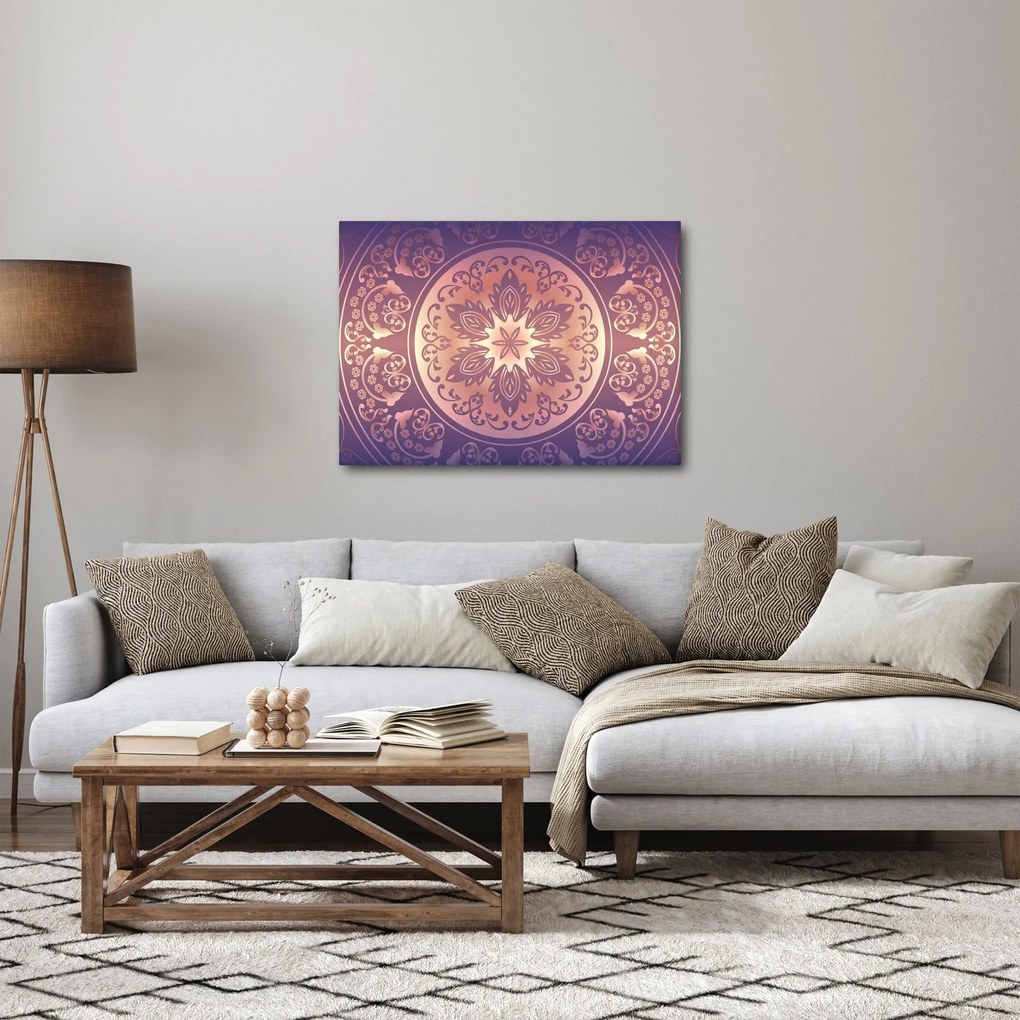 Obraz - Mandala na fialovom gradiente (70x50 cm)