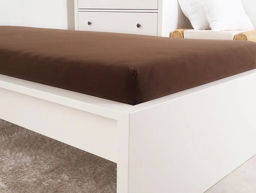 Jersey plachta do detskej postieľky EXCLUSIVE 70x140 cm tmavohnedá