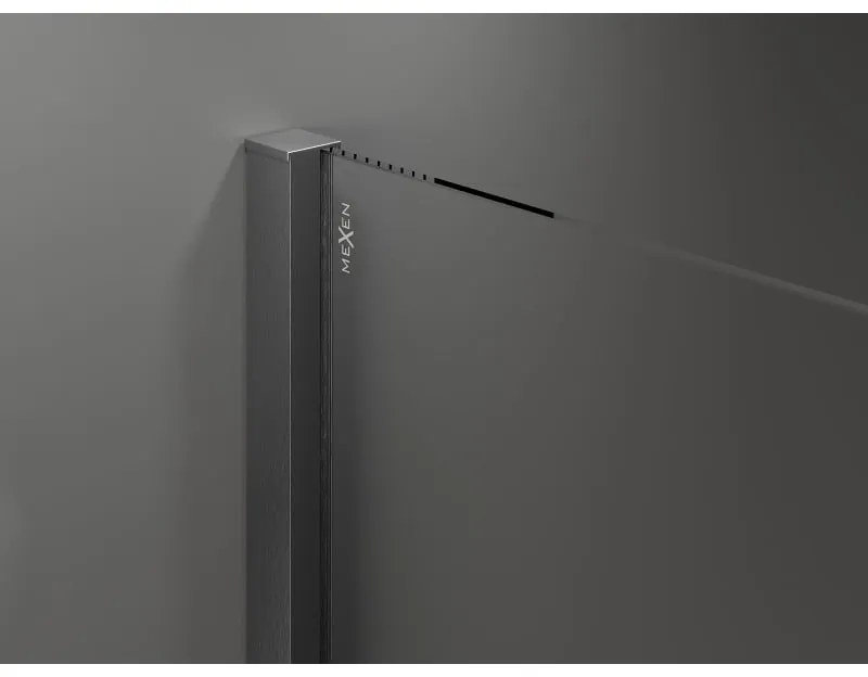 Mexen Velar, sprchový kút s posuvnými dverami 130 x 75 cm, 8mm šedé sklo, grafit brúsený, 871-130-075-41-66