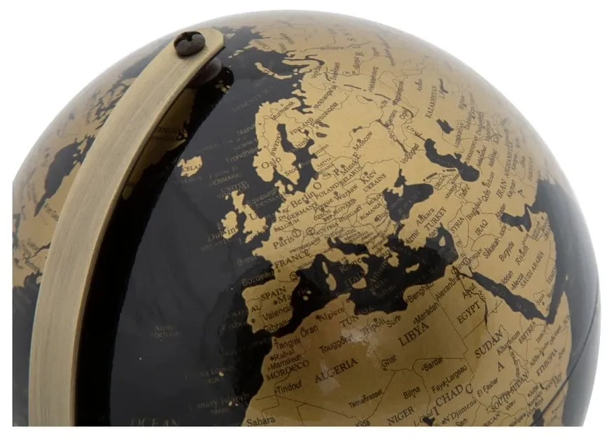 Dekorácia v tvare glóbusu Mauro Ferretti Globe Bronze, ø 13 cm