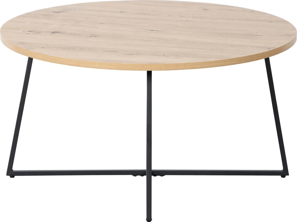 XXXLutz KONFERENČNÝ STOLÍK, čierna, dub artisan, kov, kompozitné drevo, 80/80/42 cm Boxxx - Stolíky do obývačky - 002798024101