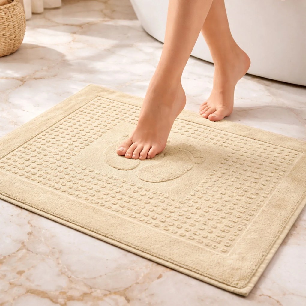 PODLOŽKA DO KÚPEĽNE HOTEL FEET 50X70 CM KRÉMOVÁ