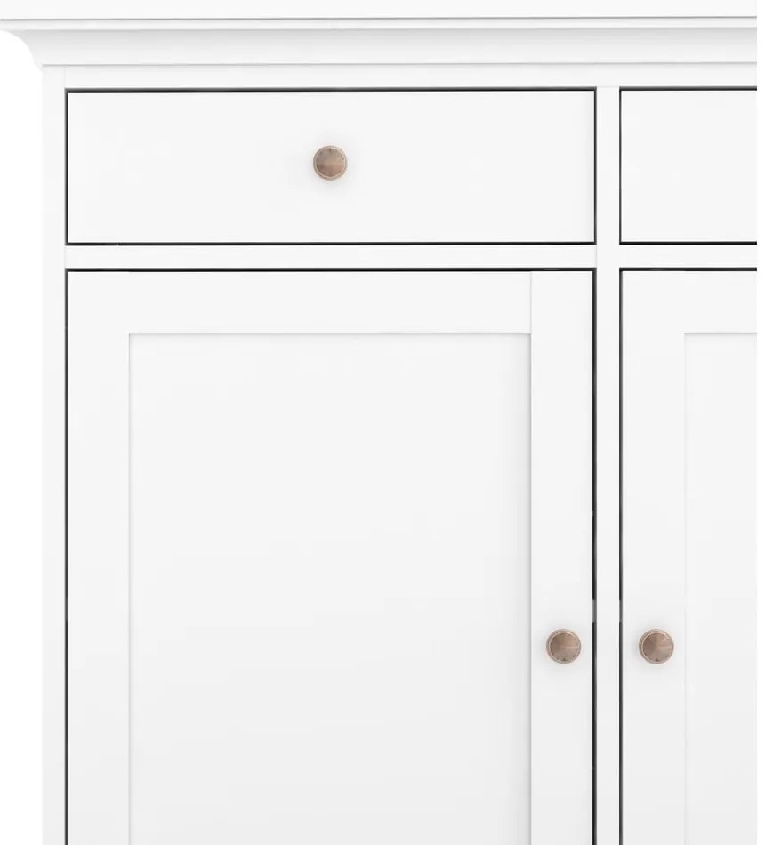 Biela nízka komoda 144x92 cm Paris – Tvilum