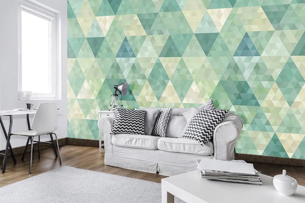 Fototapeta - Tyrkysové trojuholníky (152,5x104 cm)
