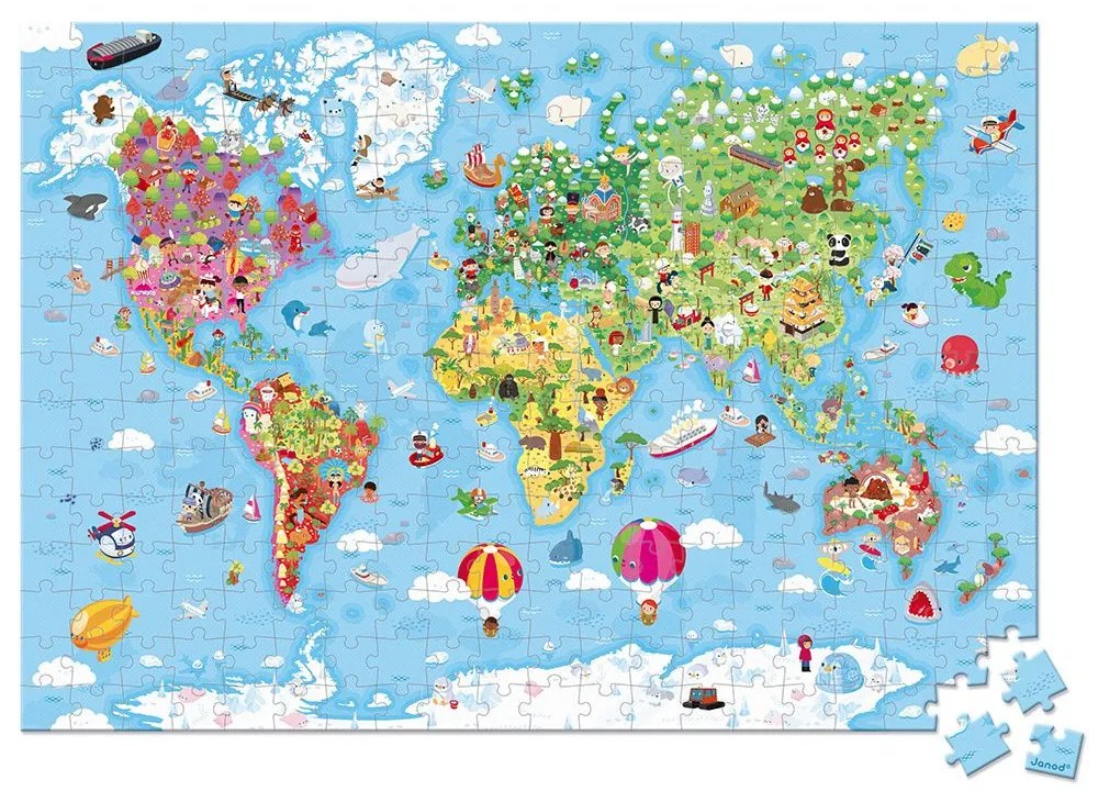 Puzzle - Mapa sveta - 300 ks