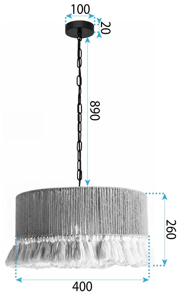 Toolight Toolight, stropné svietidlo 40cm, 1xE27, APP1735-1CP, čierna-hnedá, OSW-05121