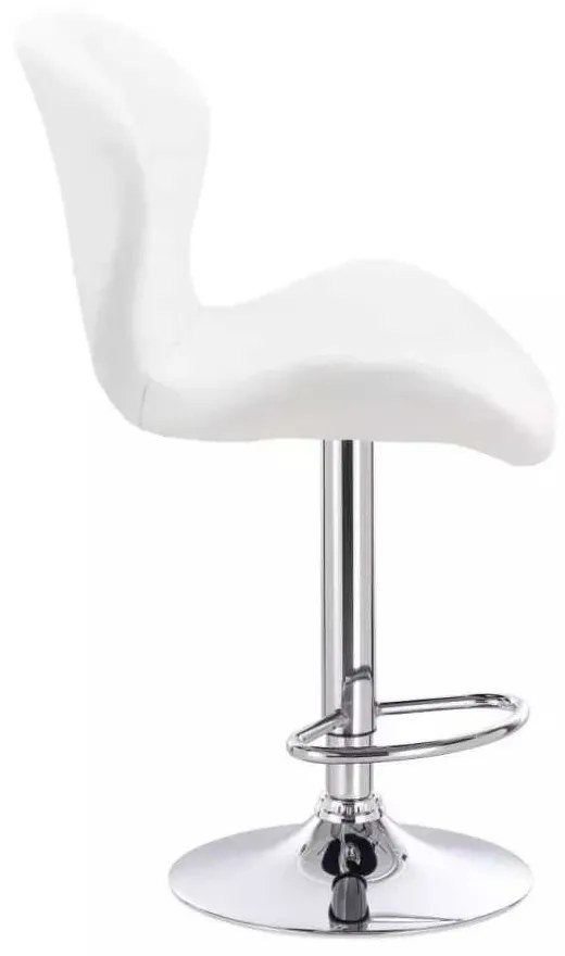 LuxuryForm DESIGN Barová stolička LIVIO na striebornom tanieri - biela