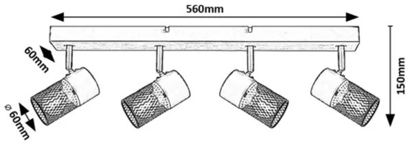 Rabalux 71154 - Bodové svietidlo METTA 4xE14/40W/230V
