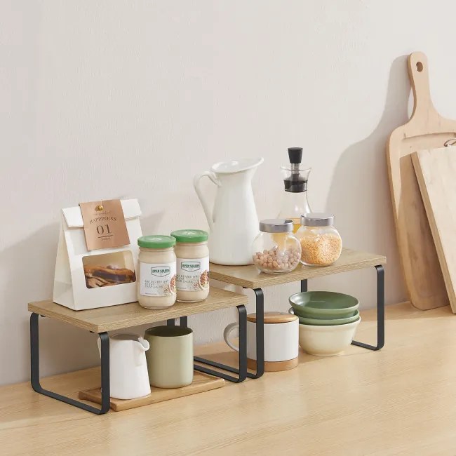 Set stohovateľných poličiek OSKAR KCS020B11 hnedý (2 ks)