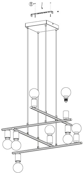 Eglo 98909 - Luster na lanku MEZZANA 8xE27/40W/230V