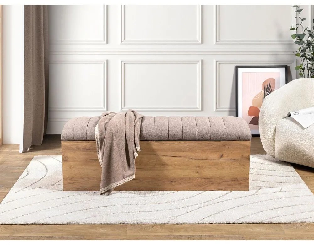 Lavica v béžovej a prírodnej farbe Oceane – Bobochic Paris