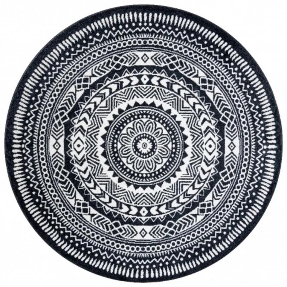 Kusový koberec Matto čierny kruh 140cm
