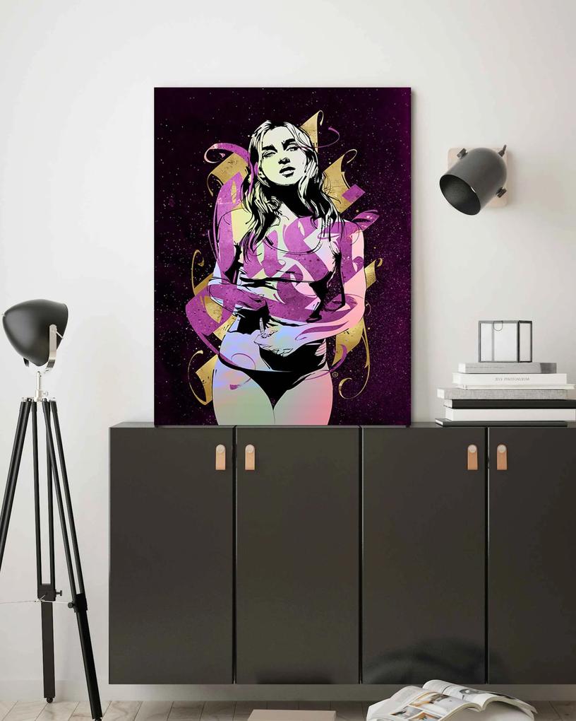 Gario Obraz na plátne Nápis a kresba ženy - Nikita Abakumov Rozmery: 40 x 60 cm