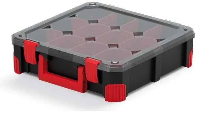 Kufríkový organizér 39 × 39 × 11 cm, prepážky, čierna