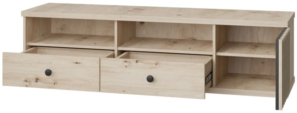 Moderný nábytok do obývačky Sigeren I, Osvetlenie: osvetlenie LED, Farby:: dub artisan / dub artisan + čierna