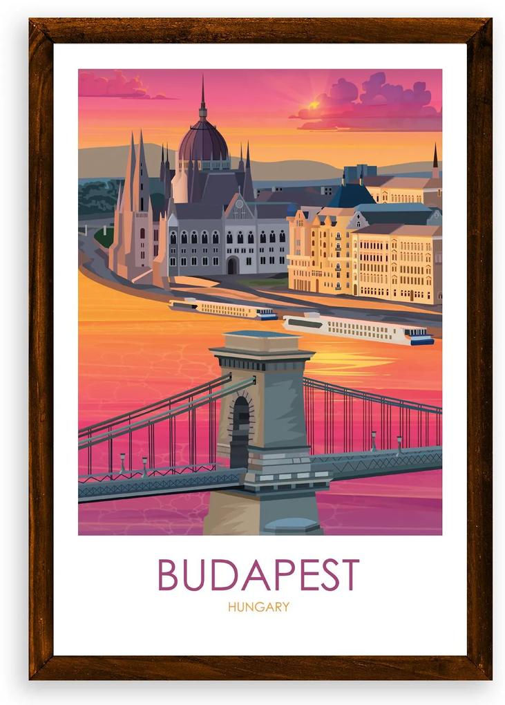 Poster Budapešť - Poster A3 + čierny rám (46,8€)