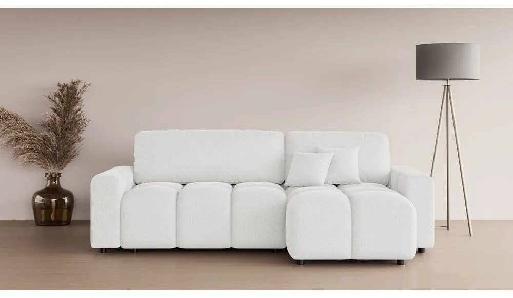 Biela rozkladacia rohová pohovka (variabilná) Luki – Ropez