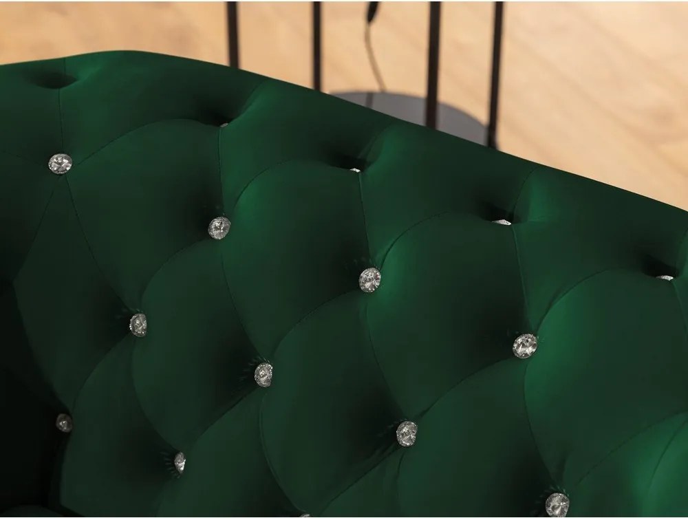 Zelená zamatová rozkladacia pohovka 148 cm York Blik – Ropez