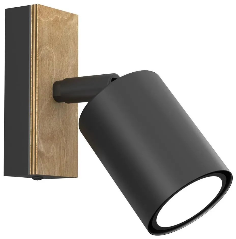 Nástenné bodové svietidlo TULON 1xGU10/8W/230V čierna/dub