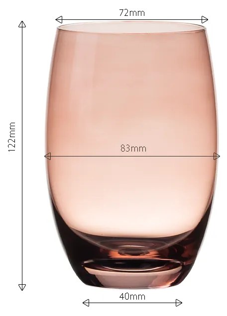 Poháre Tumbler burgundy 460 ml 6 ks - Optima Glas Lunasol - 322836
