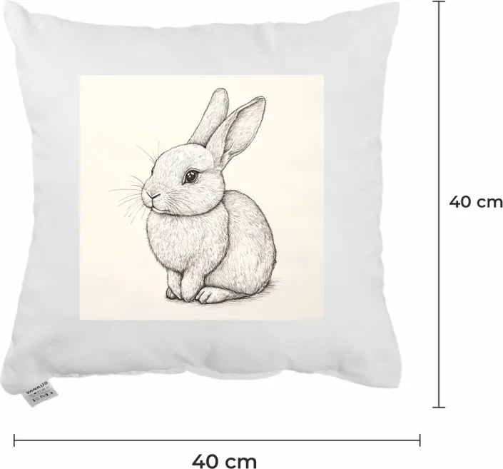 Dekoratívny vankúš Bunny Sketch 40x40 cm EMI