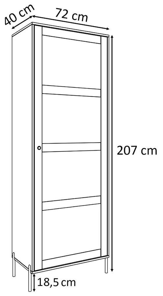 VITRÍNA THEO S VIEDENSKÝM VÝPLETOM ČIERNA 72 cm