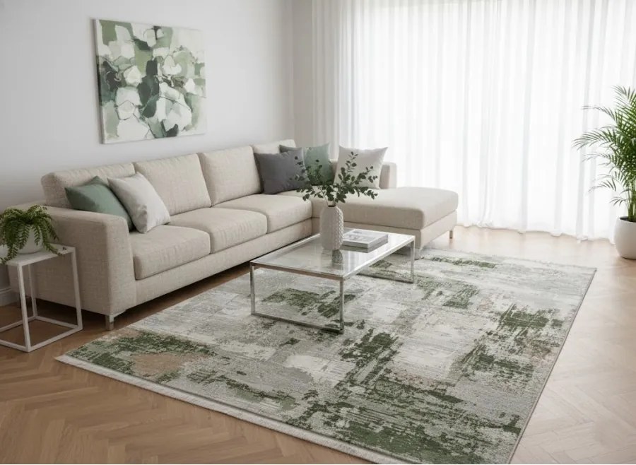 DC Koberec Exclusive 167 krémová zelená Rozmer: 200×290 cm