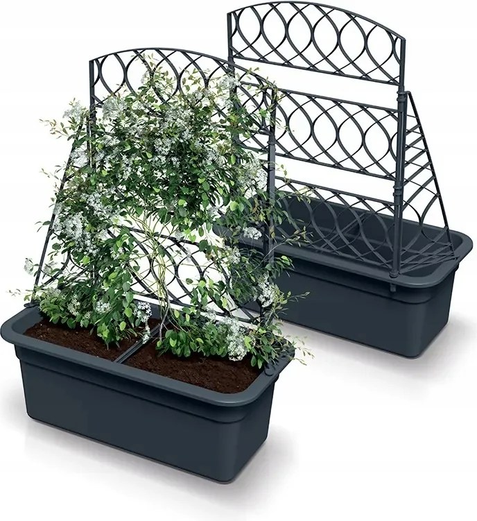 Kvetináč s pergolou Blomas 58 cm antracitový