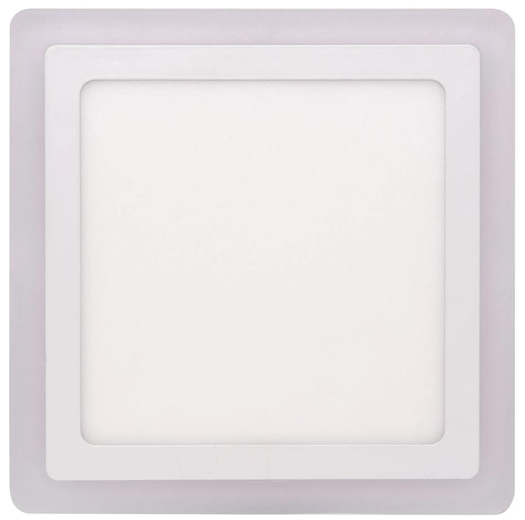 Ecolite Biely vstavaný LED panel hranatý 245 x 245mm 18W+6W podsvietený LED-DUO-S18W