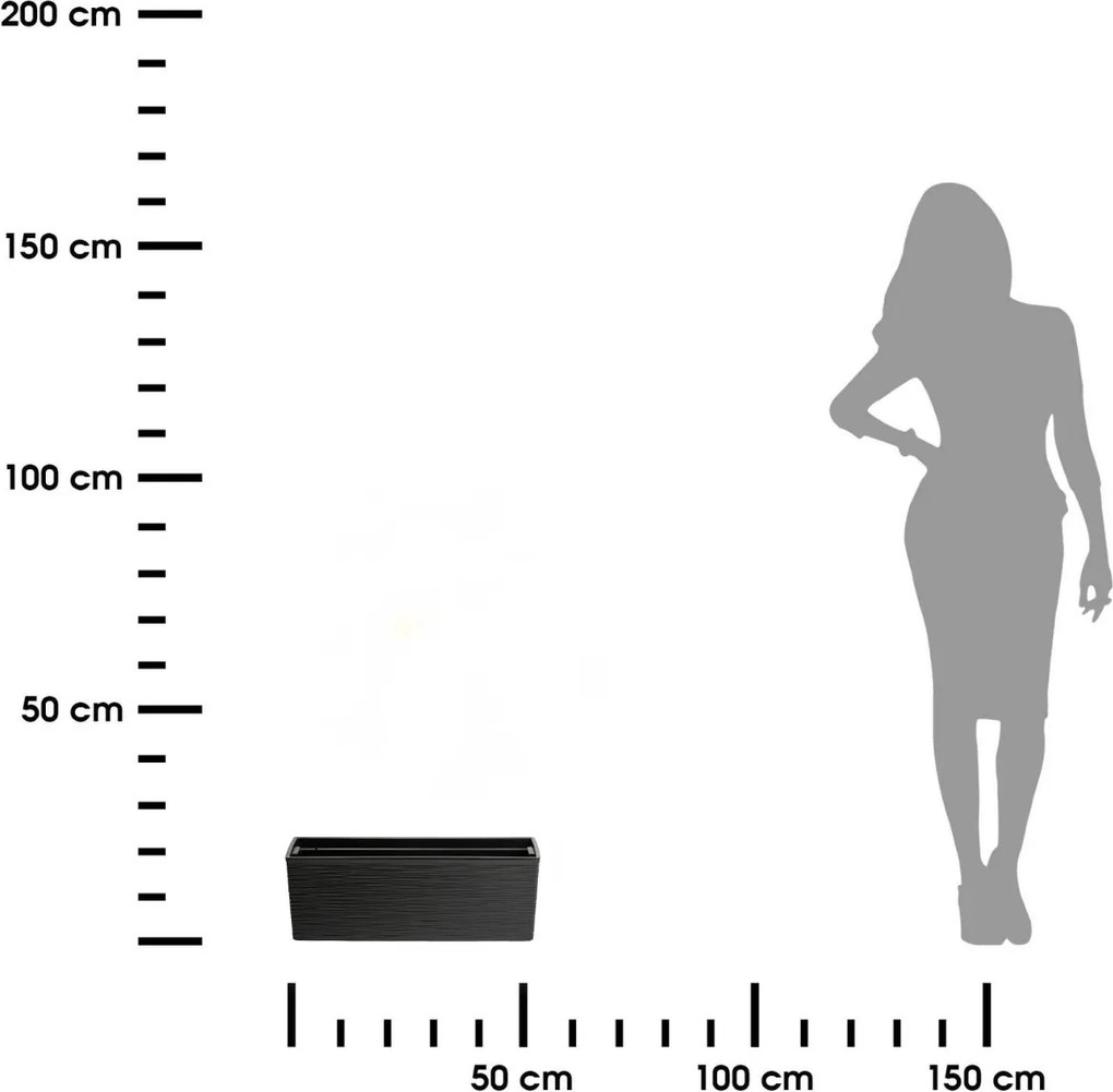 Plastový květináč Bouquet Riflo 56x19 cm černý