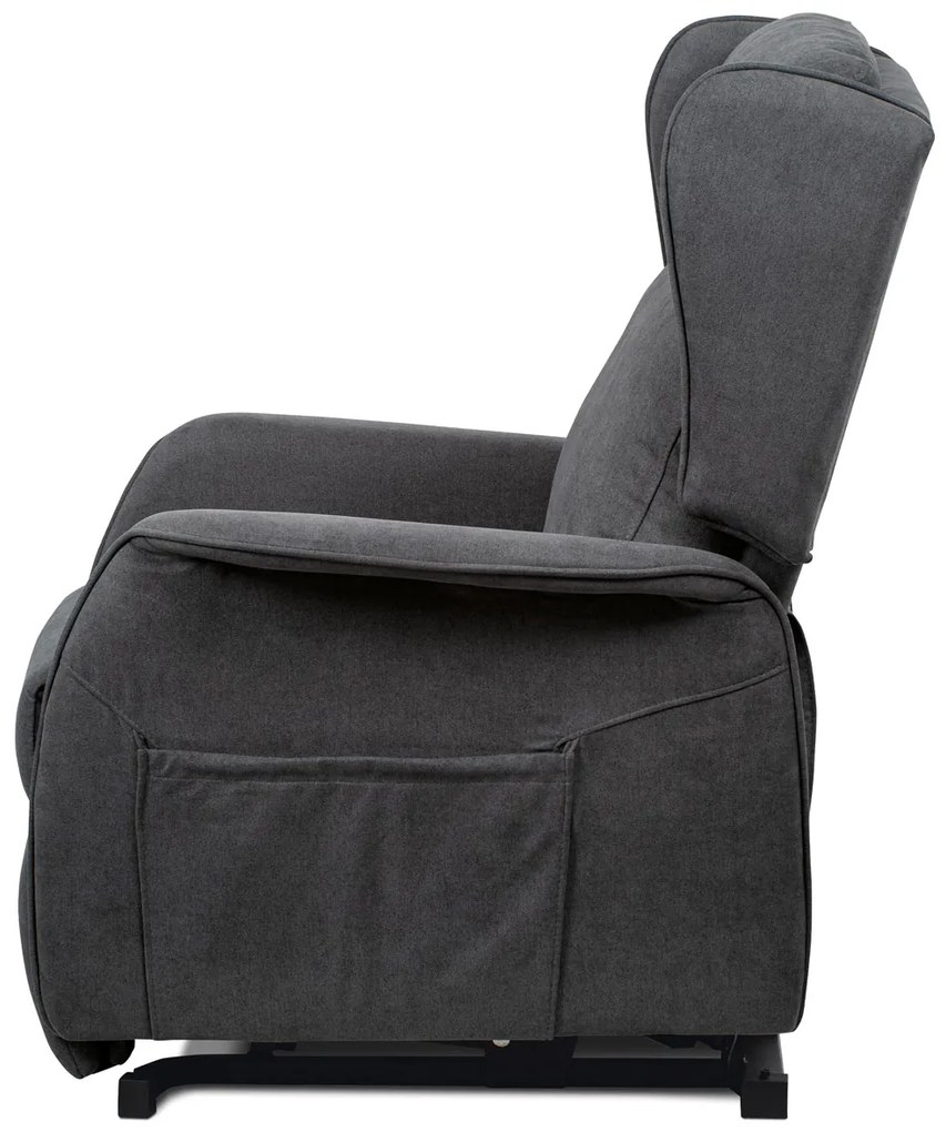 Autronic - TV a relaxačné kreslo "ušiak", elektrické polohovanie, 1 motor 230V/29V, poťah sivá látka - TV-1190 GREY2