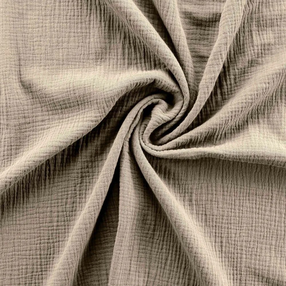 Béžové predĺžené mušelínové obliečky na dvojlôžko 220x240 cm Angelia – douceur d'intérieur