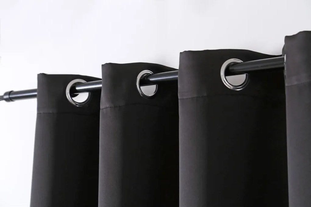 Záves OXFORD LIGHT 140x270 cm, čierny Zavesenie: Riasiaca páska