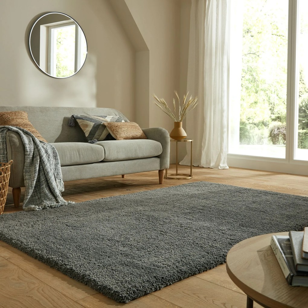 Kusový koberec Shaggy Teddy Charcoal, 200x290, šedá, obývacia izba, Flair Rugs