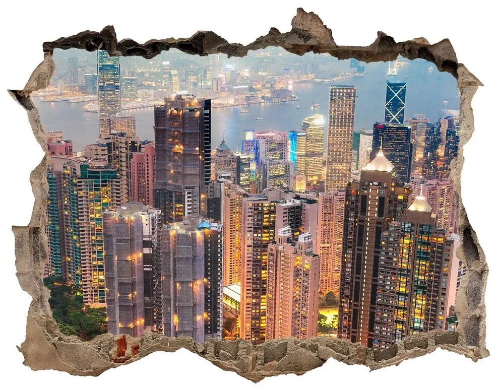 Fototapeta díra na zeď 3D nálepka Hongkong nd-k-52987646
