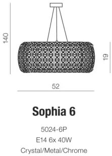 Krištáľový luster Sophia 6